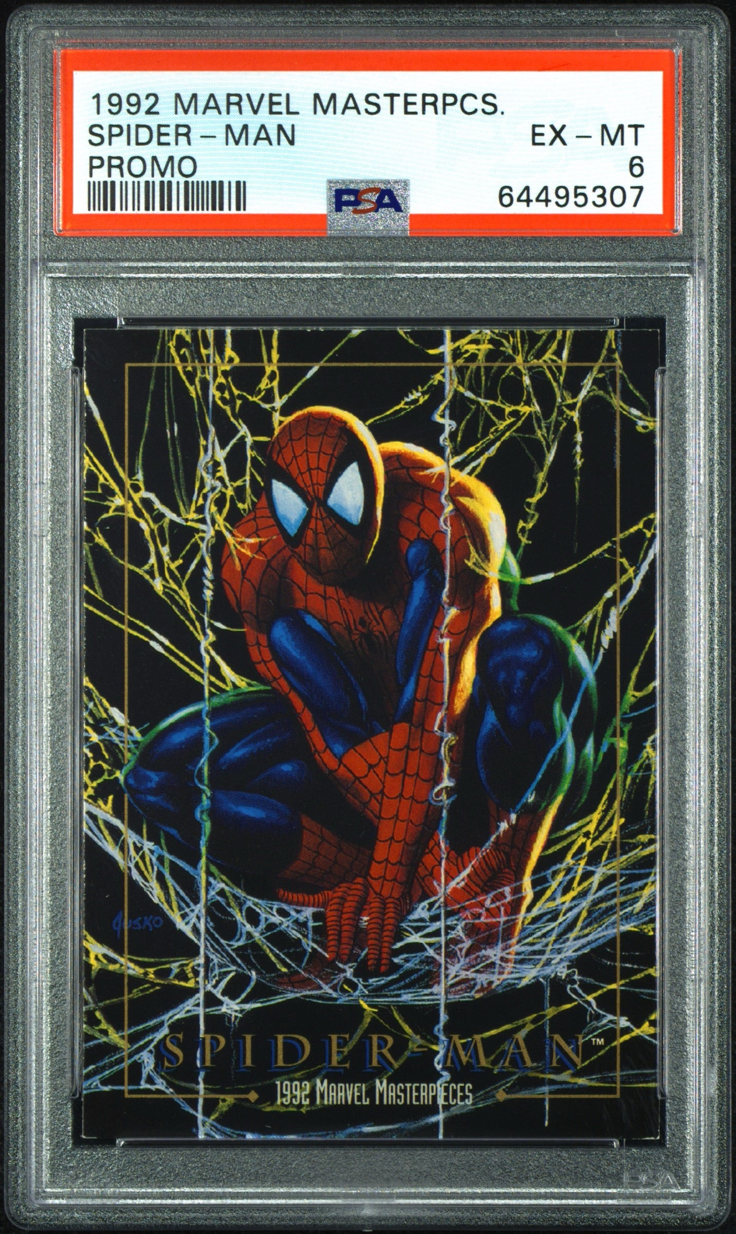 1992 Marvel Masterpiece Spiderman Promo PSA 6