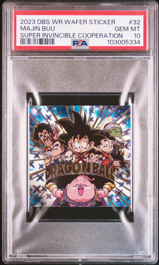 Majin Buu Secret Sticker Wafer PSA 10