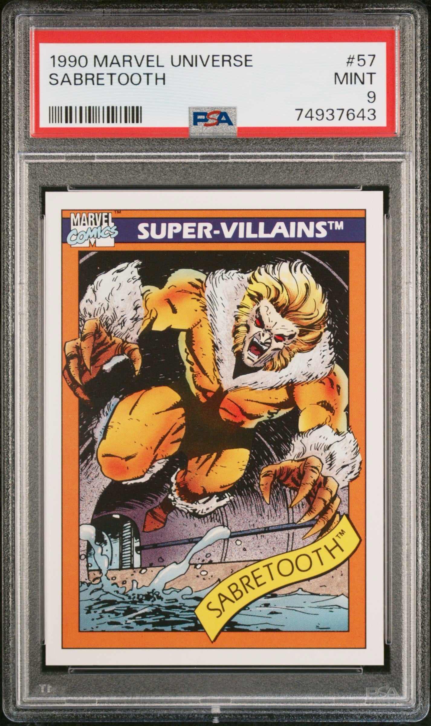 1990 Marvel Universe Sabretooth PSA 9